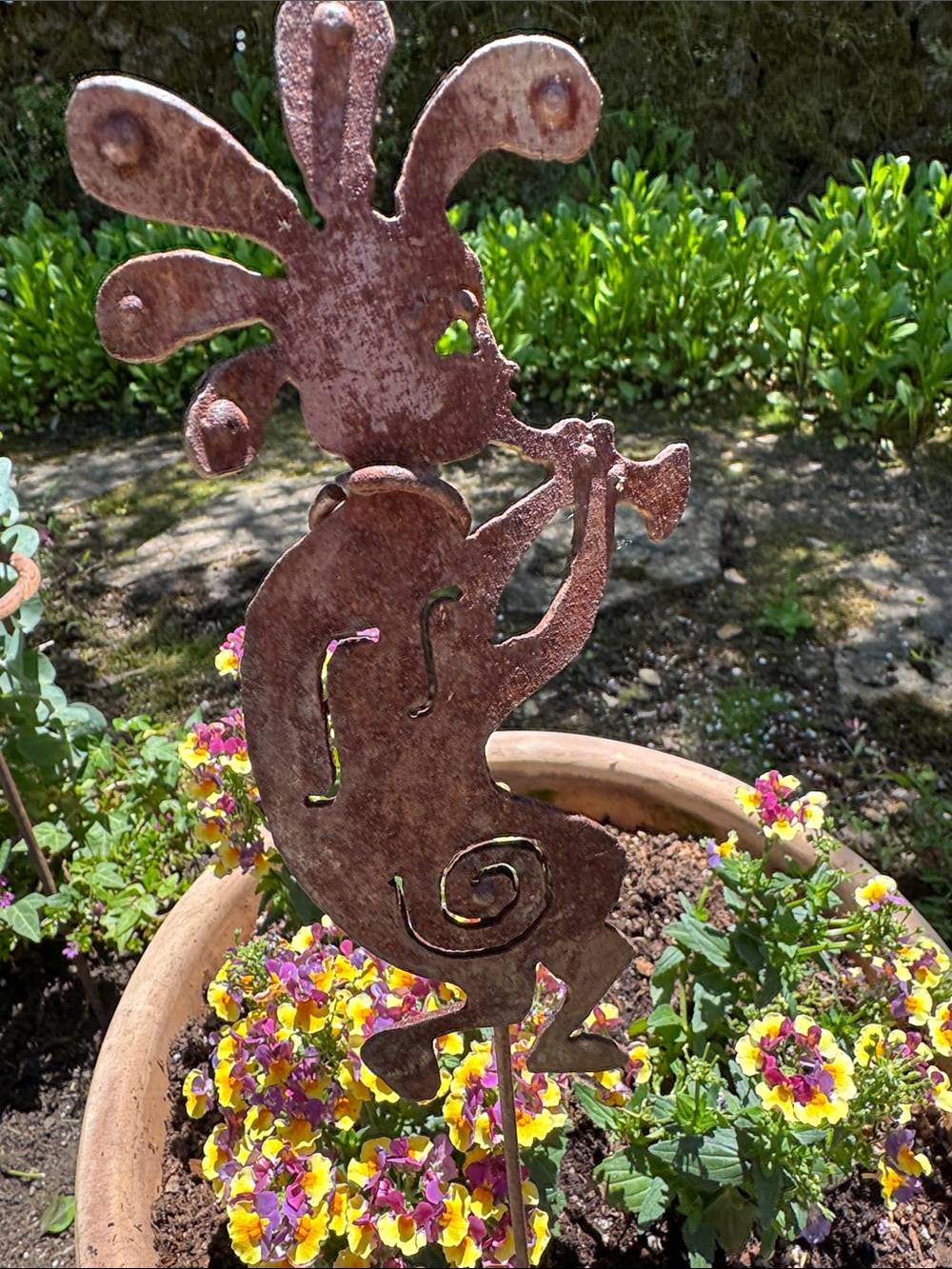 Rustic Metal Kokopelli Garden Stake - Hand crafted - Picture 2 of 5